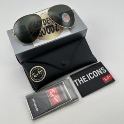 Ray-Ban Sunglasses Aviator Classic Polarized RB3025  001/58 Oversize 62mm New