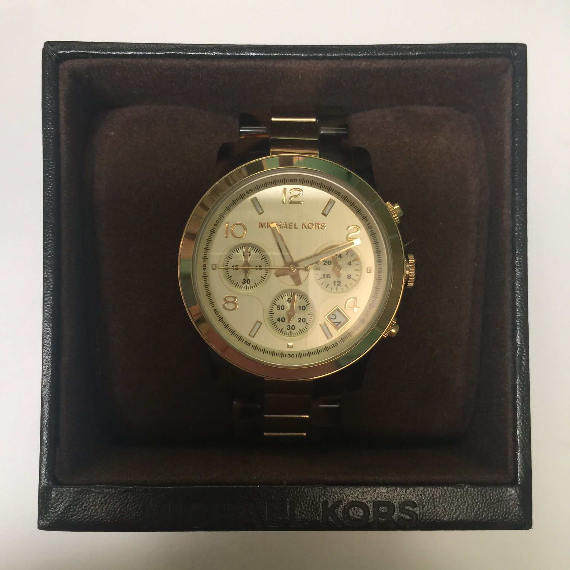 REDUCED!! - Michael Kors women's MK5138 chronograph tortoise watch