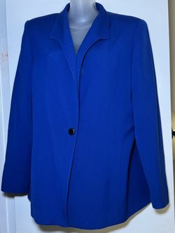 Liz Claiborne Collection Petite 14 Royal Blue Wool Blazer
