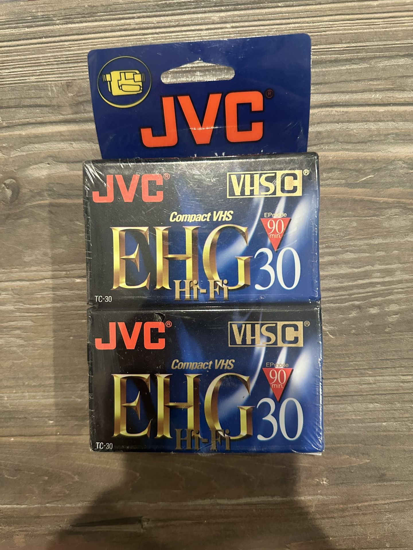 JVC Camcorder Tape VHS-C 90 Minute Hi-Fi EHG TC-30 2 Pk Pack Special Sealed