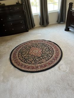 59” Round Decorative Rug
