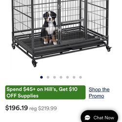 Dog Crate Dog Cage Pet Cage Enclosure X Large Jaula De Perro Used 43” Inch L