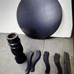 Black Round Pedestal Table 41" Diameter 