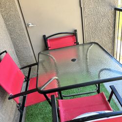 Red Patio Outdoor Dining Set
