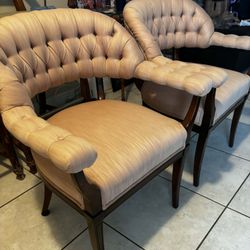 Pair Of Vintage Style Tub Chairs Horseshoe-Shaped