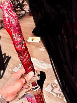 Red Dragon Chinese Dao sword featuring a manganese steel blade.