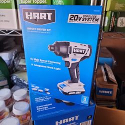 HART 20-Volt Cordless Impact Driver Kit, (2) 1.5Ah Lithium-Ion Batteries, Gen 2