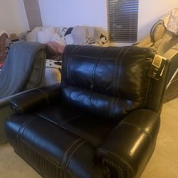 Matching Recliner, an electric reclining loveseat