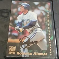 Roberto Alomar Autographed Baseball Card Toronto Blue Jays With COA