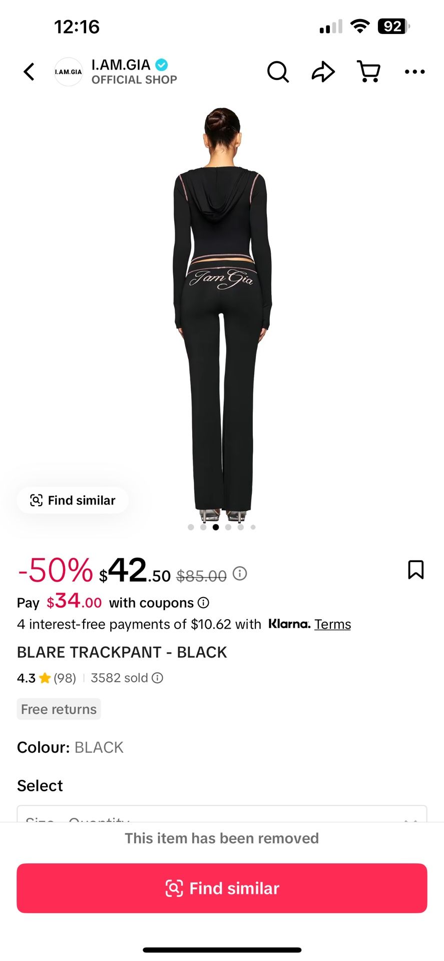 I AM GIA BLARE TRACKPANT