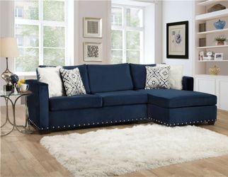 NAVY BLUE SECTIONAL …. LOWEST PRICE IN TOWN 