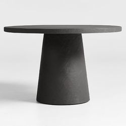 Crate and Barrel Willy 48" Charcoal Brown (almost black) Pedestal Dining Table.