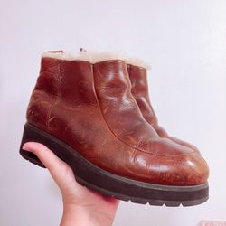 Free Leather And shearling Ankle Boots Size 8/39