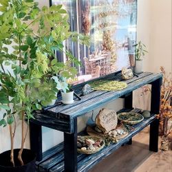 17"H X 60"W X 16"D (4 Planks) 🌱Solid Wood Bench/Coffee Table ::: Interior & Exterior ::: Distressed Black/Silver Drop ::: $85/Pc.