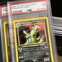 Pokémon TCG PSA 7 slab tyranitar holo rare Neo discovery 12/75  2001 vintage