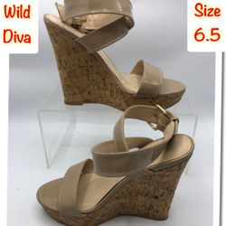 Wild Diva Women’s Wedge Heel strap Sandals 6.5. Shipped with