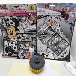 Disney Frozen 2 and Minnie friends  Kids P Coloring Velvet art posters