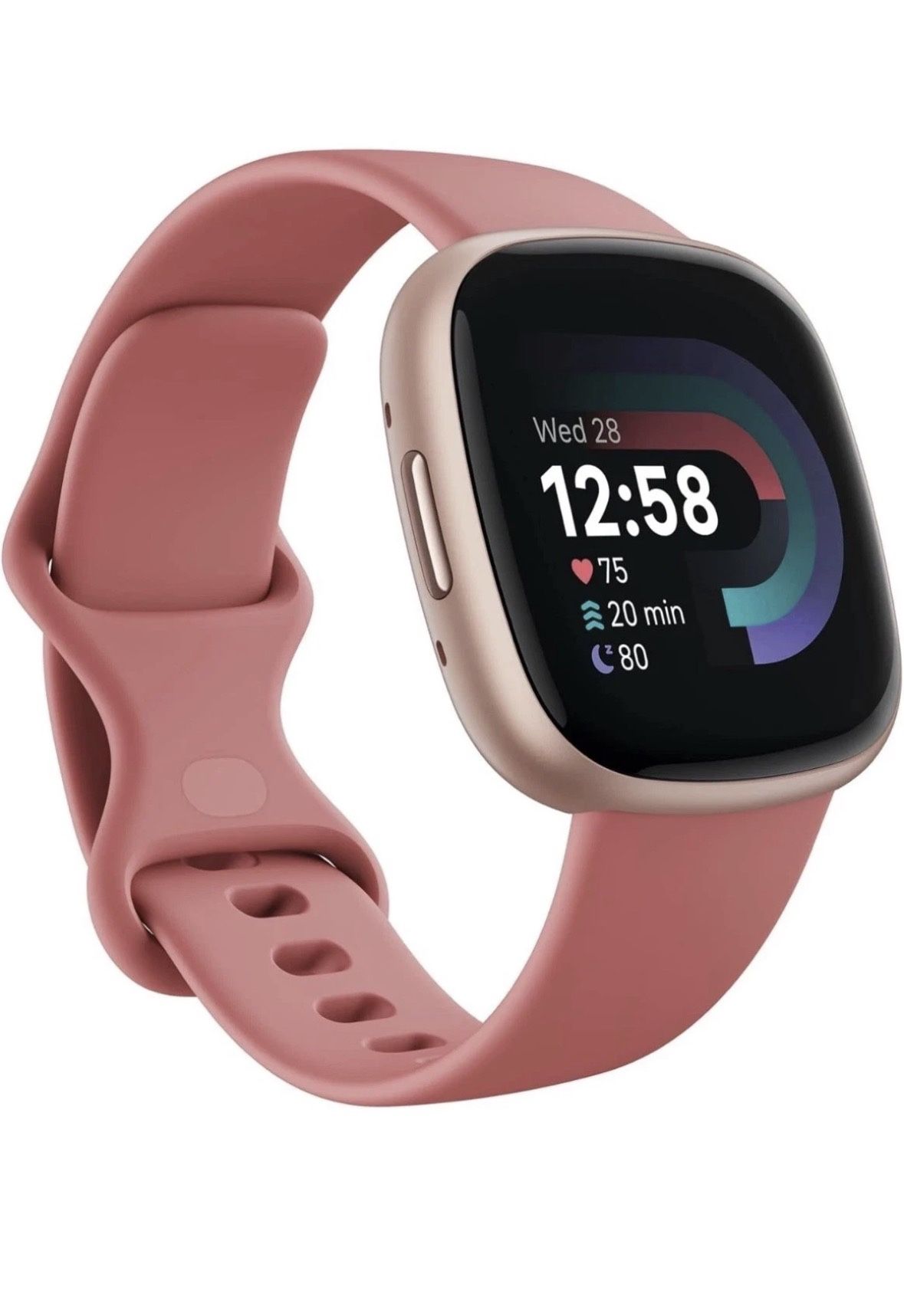 Fitbit Versa 4 Activity Tracker Watch Pink Sand Copper Rose Aluminum GPS HR Sleep