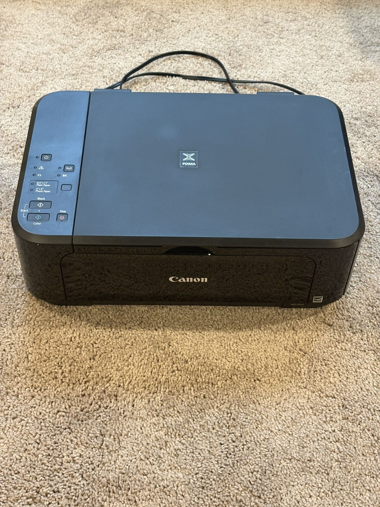 Canon Pixma MG3620 Wireless All-in-One Color Inkjet Printer with Mobile and Tablet Printing, Black