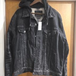 Men's American Eagle Denim Hoodie Flex Trucker Jacket