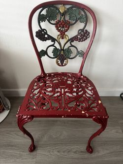 Wrought Iron Chair with Grape Vine Motif