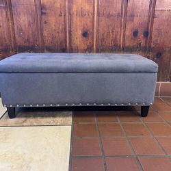 Grey Storage Bench With Revit 40 Inch Long 