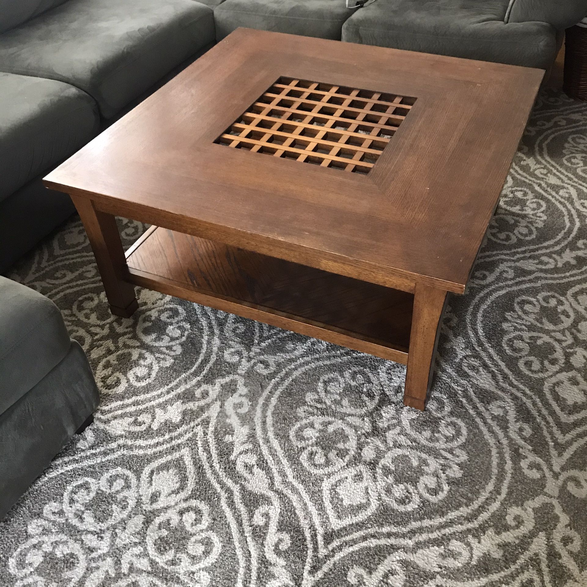 Wooden square coffee table