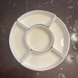 5 sectional porcelain divided serving tray