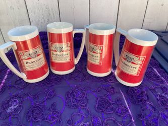 For vintage Budweiser plastic mugs