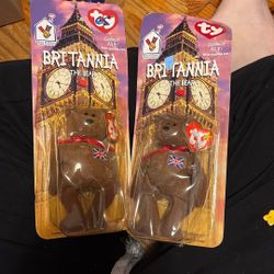 quantity Of Two Sealed Britiana Beanie Baby