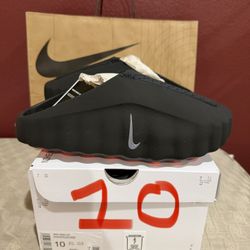 MENS SIZE 10 NIKE MIND 001 BLACK SLIDE 
