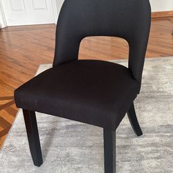 Modern Upholstered Dining Chair With Curved Back And Solid Wood Legs, set of 4