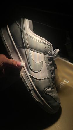 Grey and white nike dunks