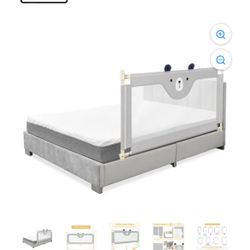 Bed Rail for Toddlers with Double Lock-Gray