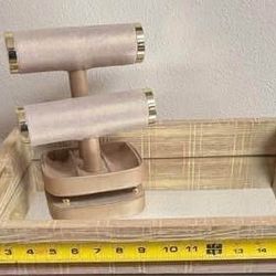 2 Piece Vanity Set Jewelry Display and Tray with Mirror $20 for both 