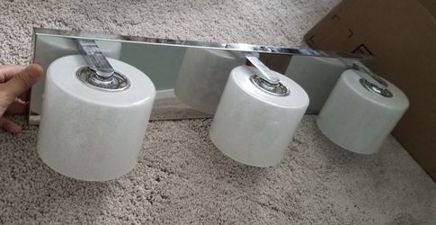 3 vanity light crystal frosted glass chrome