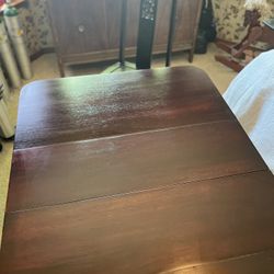1960s Asian Redwood Drop Leaf Dining Table 
