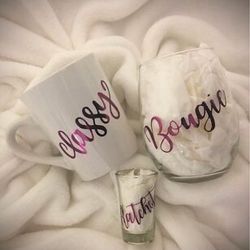 Personalized Coffee, Wine & Shot Glass Set