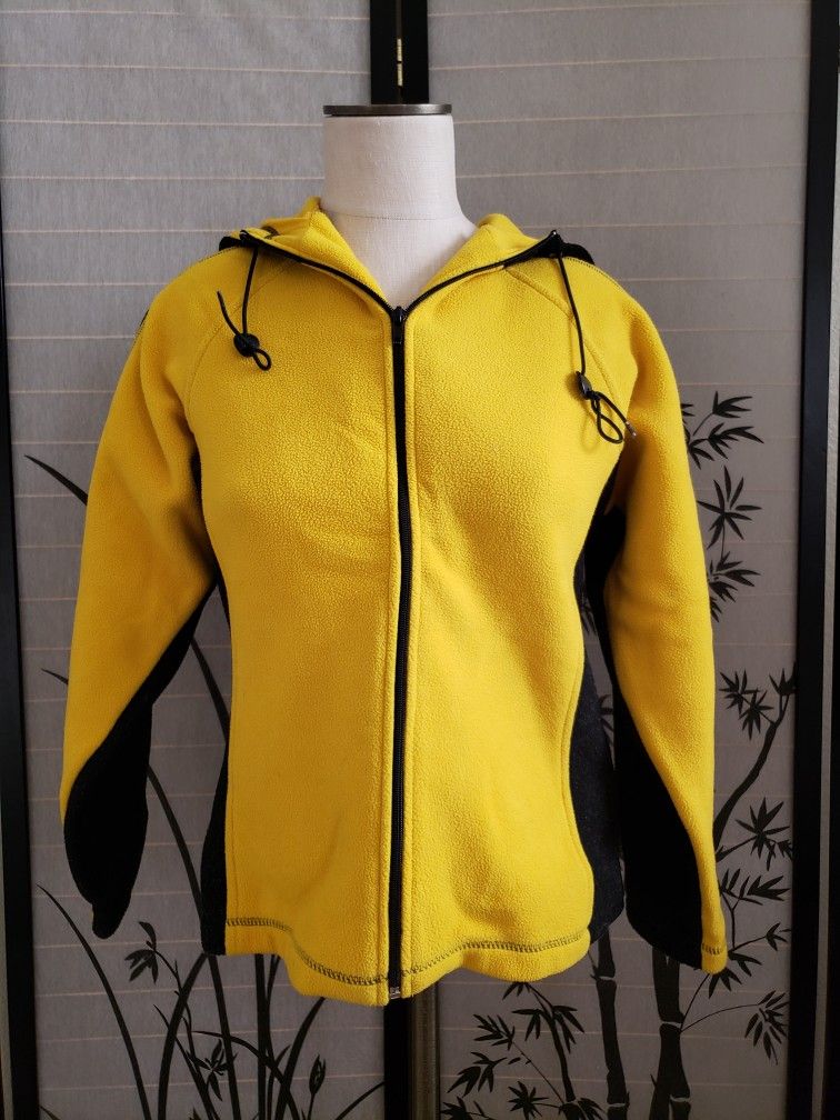 Black & Yellow Warm Fleece Winter Hoodie Jacket