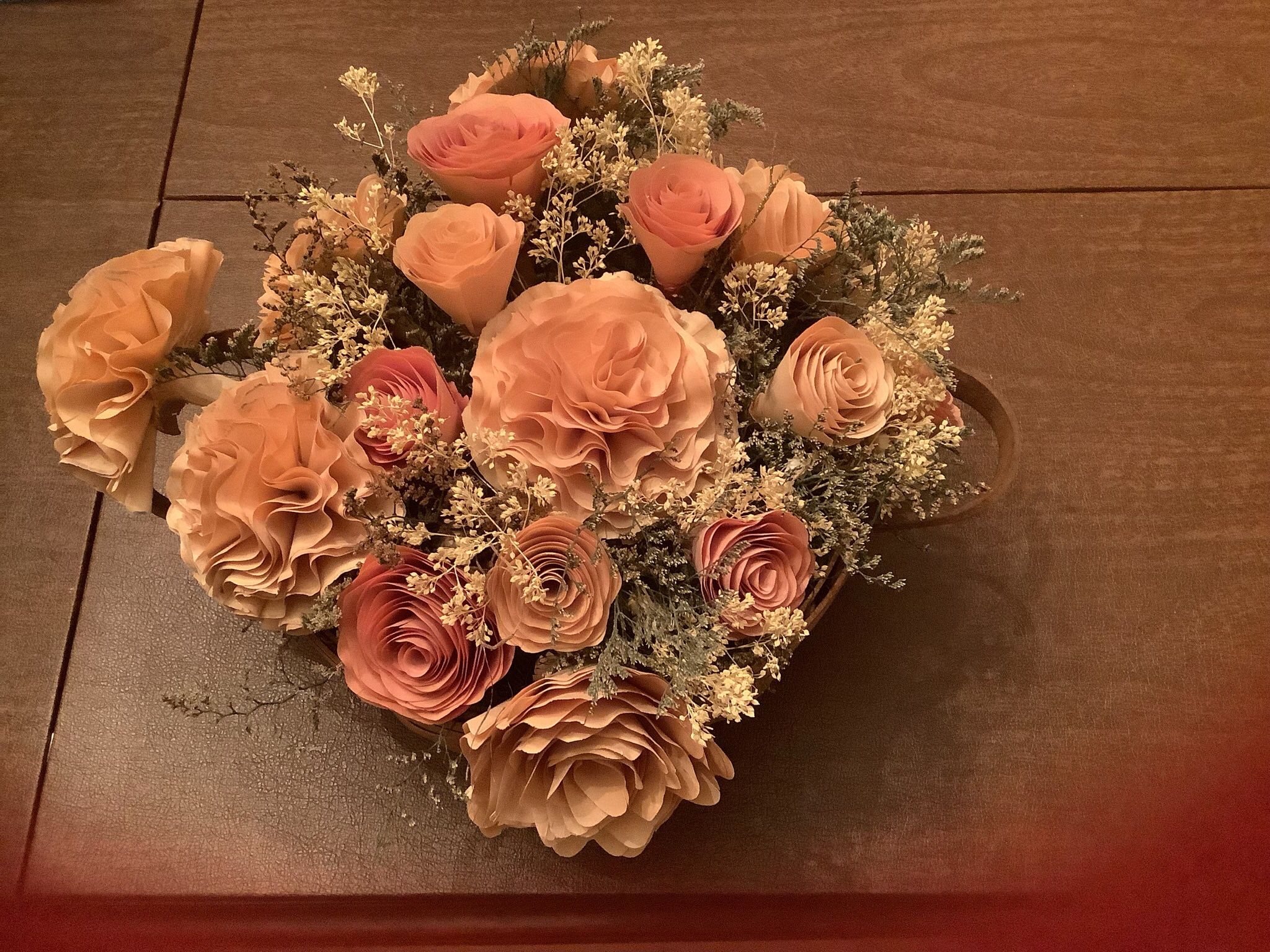 Flower Arrangement Made From Wood