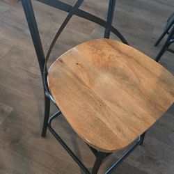 Five Pier 1 Import Industrial Wood Bar Stools