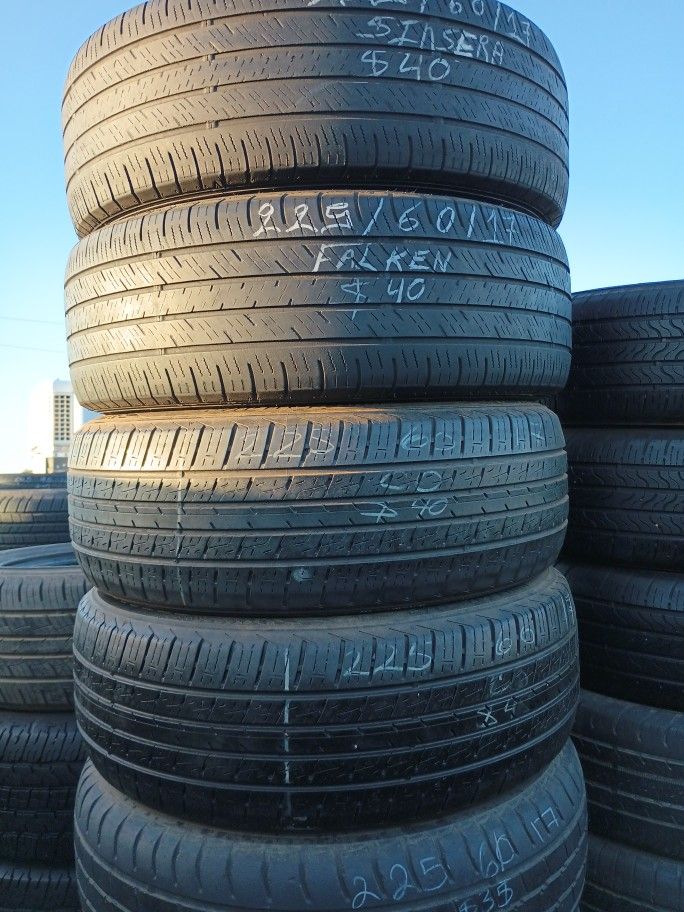 4 Used Tires Size 225 60 17 All 4 For $140 Free Installation And Balance
