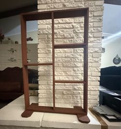 Solid wooden display shelf with multiple compartments. For indoor and outdoor 38"x25"|