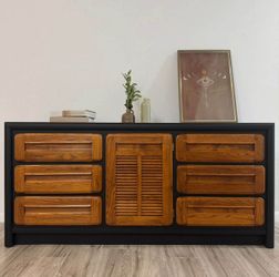 Gorgeous Restored Dresser / Credenza By Dixie
 68”L x 19”W x 31.5”H