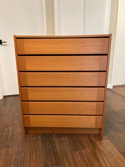 Vintage Danish Modern Six Drawer Dresser/Chest Of Drawers Made In Denmark