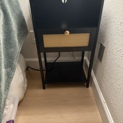 Side Table With Plug And Usb Plug