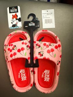 Brand NEW Disney Minnie Mouse Girls Slide Sandals Size 13