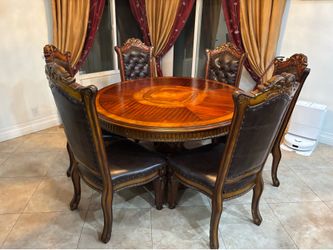 Luxury wooden Round Dining Table Set – 6 Piece – Negotiable Price