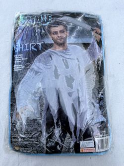 Adult Zombie Costume Shirt with Tattered Gauze Overlay
