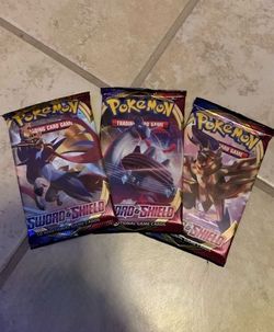 Pokémon Sword & Shield Booster Packs x3